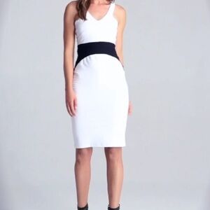 NWT BEBE white and black dress Size S